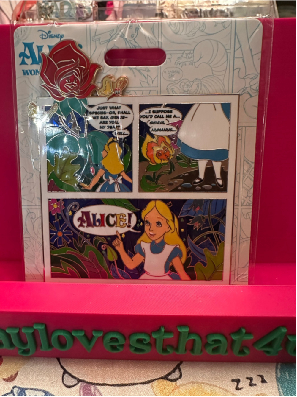 Disney D23 WDI MOG Alice In Wonderland Rose Flowers Comic Strip Panel LE 400 Pin